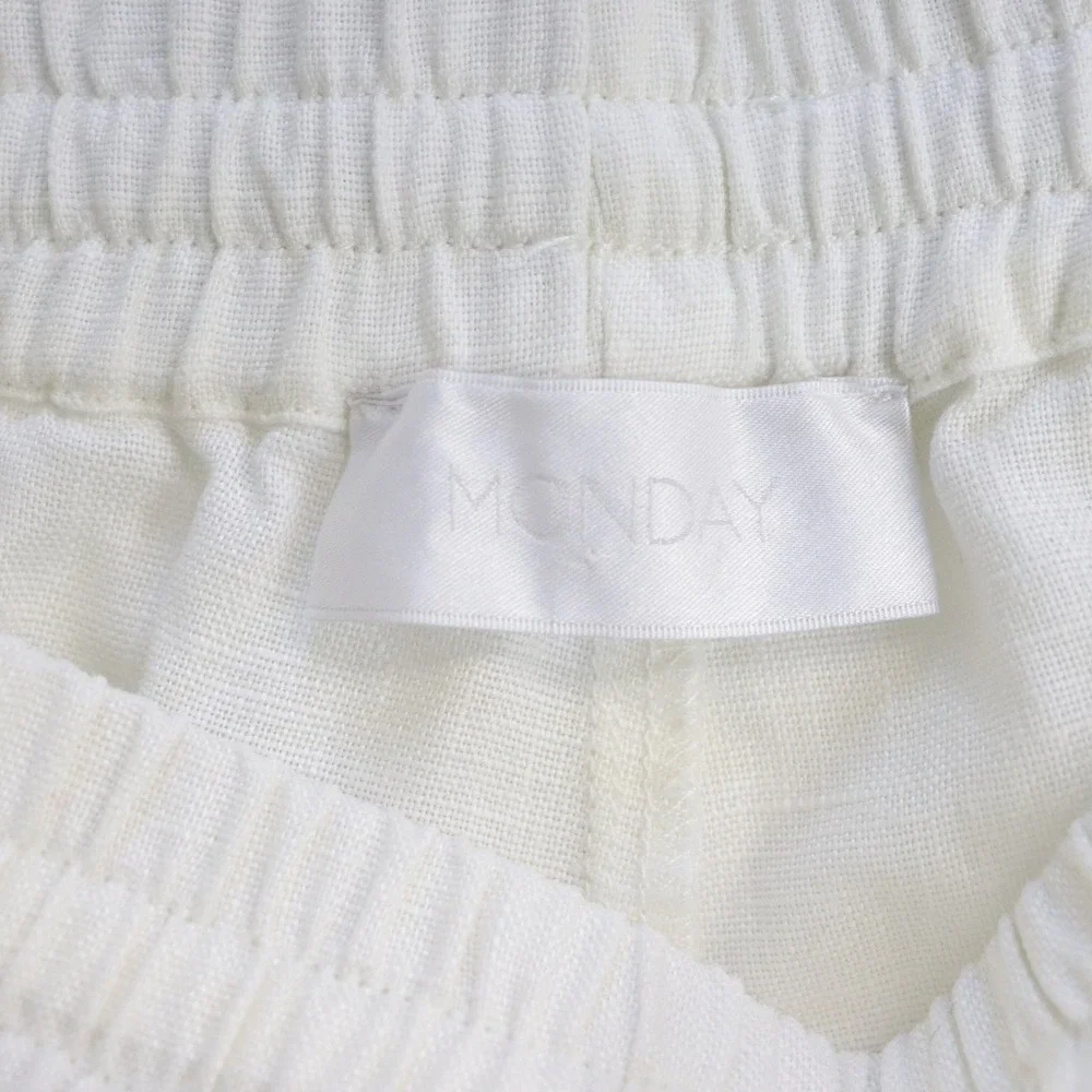 Monday Swimwear Linen Shorts XS White